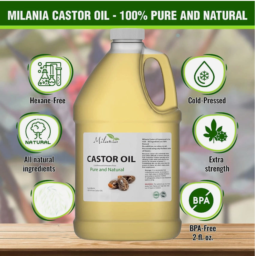 Premium Castor Oil - 100% Pure and Hexane-Free Cold-Pressed.