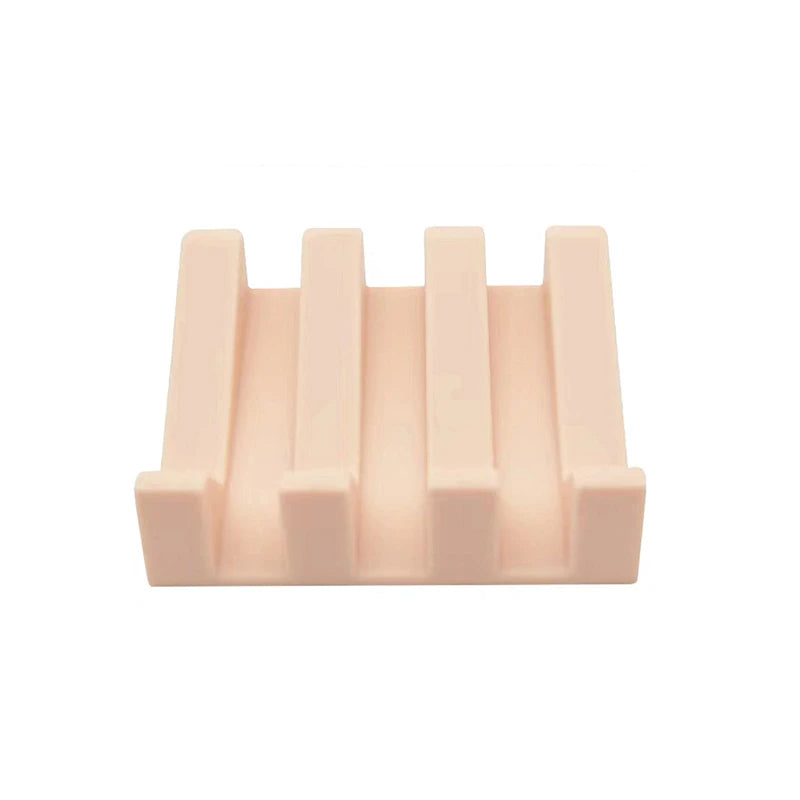 Silicone Soap Dish Soap Dispenser Tilt Drain Soap Box Bathroom Bath Soap Storage Holder Kitchen Sponge Storage Rack