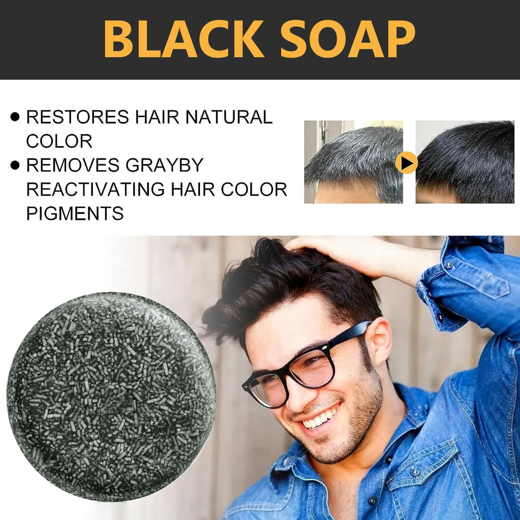 Gray Reverse Bar,Cover Gray-Hair-Bar Soap,Natural Hair Darkening Shampoo Bars for Coverage Grayhair Soap,Grays White Hair Reverse Basr,Fast Natural Black Hairs Shampoo Barsoap (2PCS)